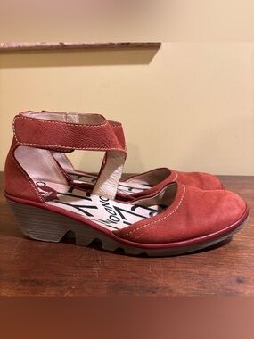 FLY London Piat Wedge Ankle Strap Sandals Size 40